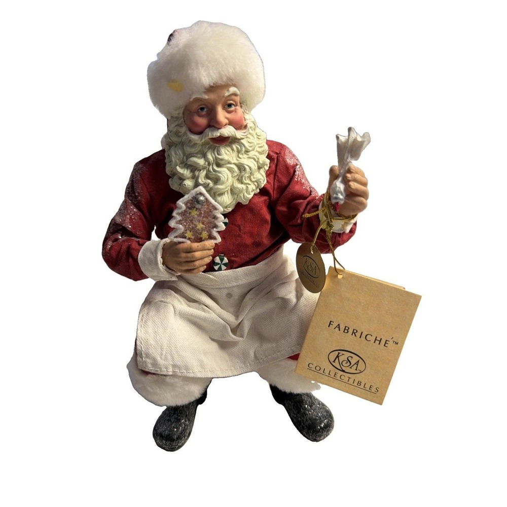 Kurt Adler Fabriche Santa Sitting With Candy Cookies